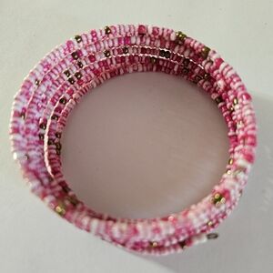 Pink African beaded bracelet